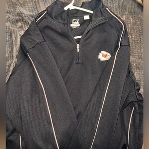 Black Cutter and Buck chiefs quarter zip. Size XXL. Drytech material